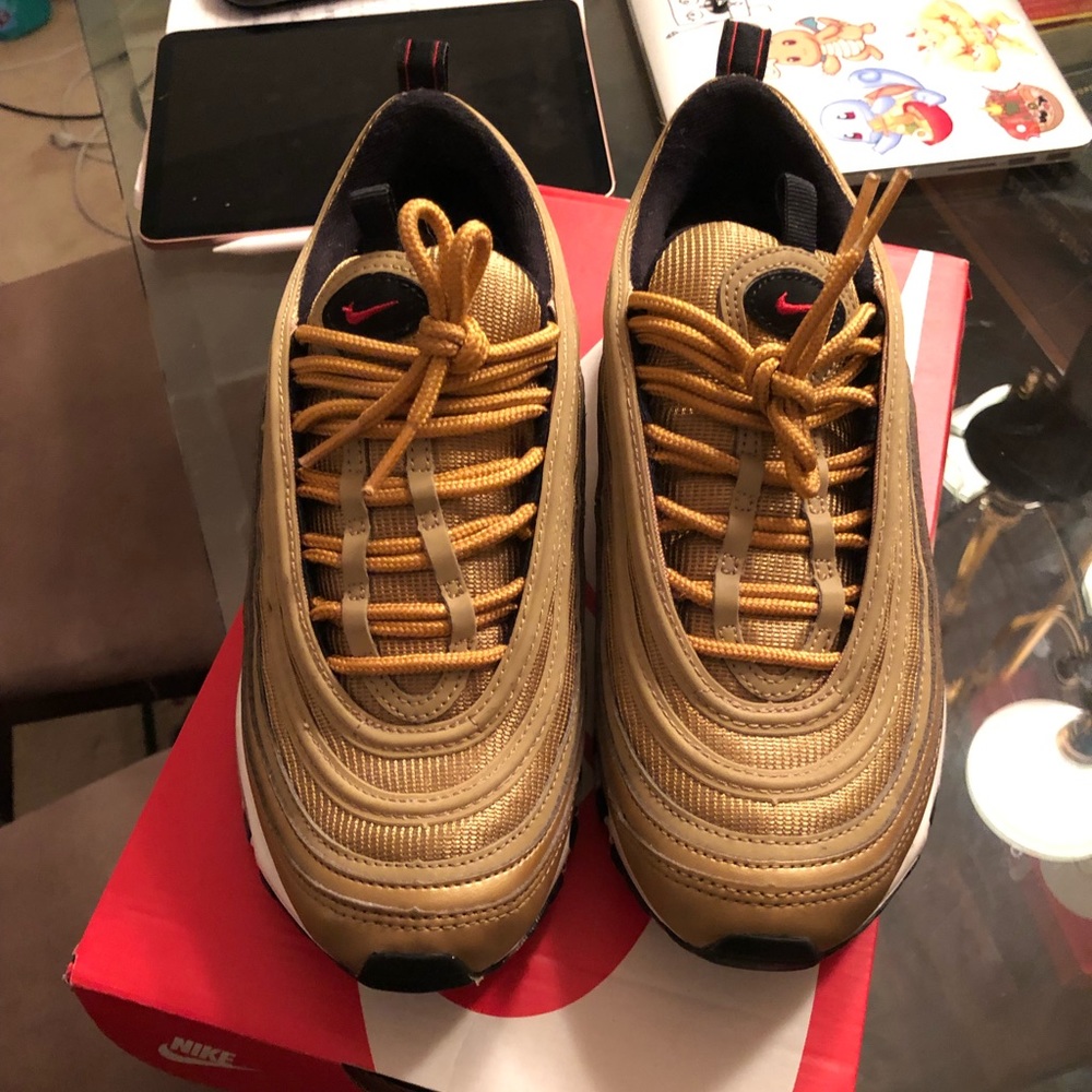 Gold metallic air max 97s